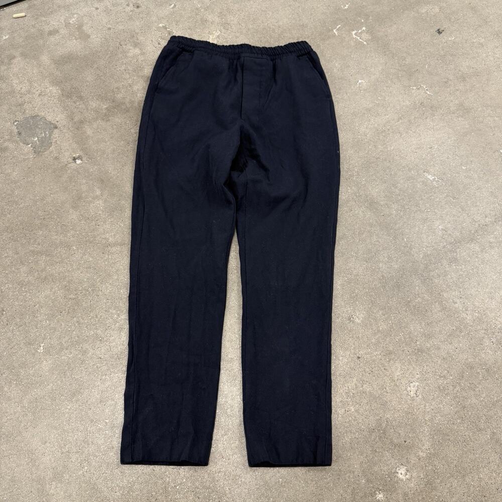 AMI Alexandre Mattiussi Women’s 40/US 4 Navy Wool Pull On Drawstring Pants